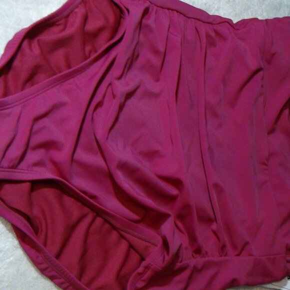 Shade & Shore Women's One Shoulder Twist Cut-out One Piece Swimsuit Purple M L - Picture 3 of 16